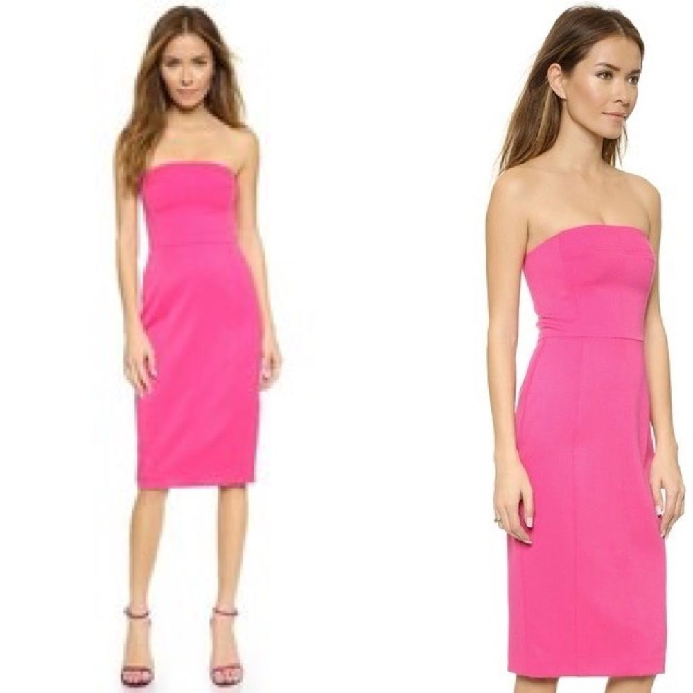 Black Halo Olsen Strapless Sheath Dress Pink 4